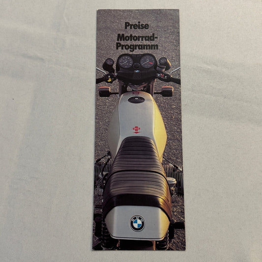 1978 BMW Motorcycle Price and Options Brochure Catalog R65 R100 R80 R45 GERMAN