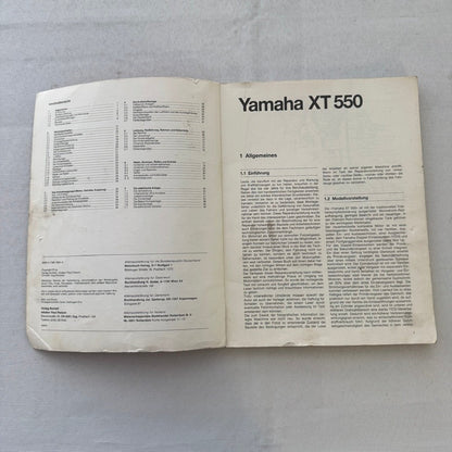 Vintage Yamaha XT550 Motorcycle Bike Repair Manual Book XT 550 GERMAN