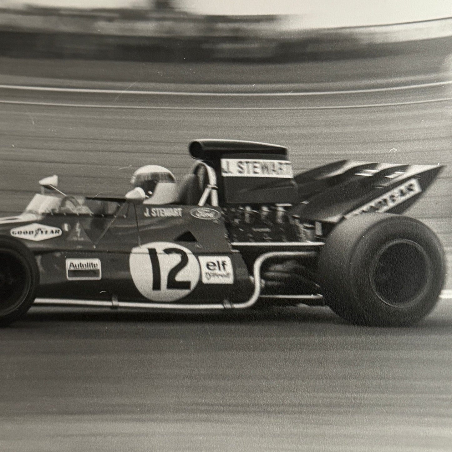 Vintage Racing Photo Jackie Stewart 1971 British Grand Prix Race Autocar