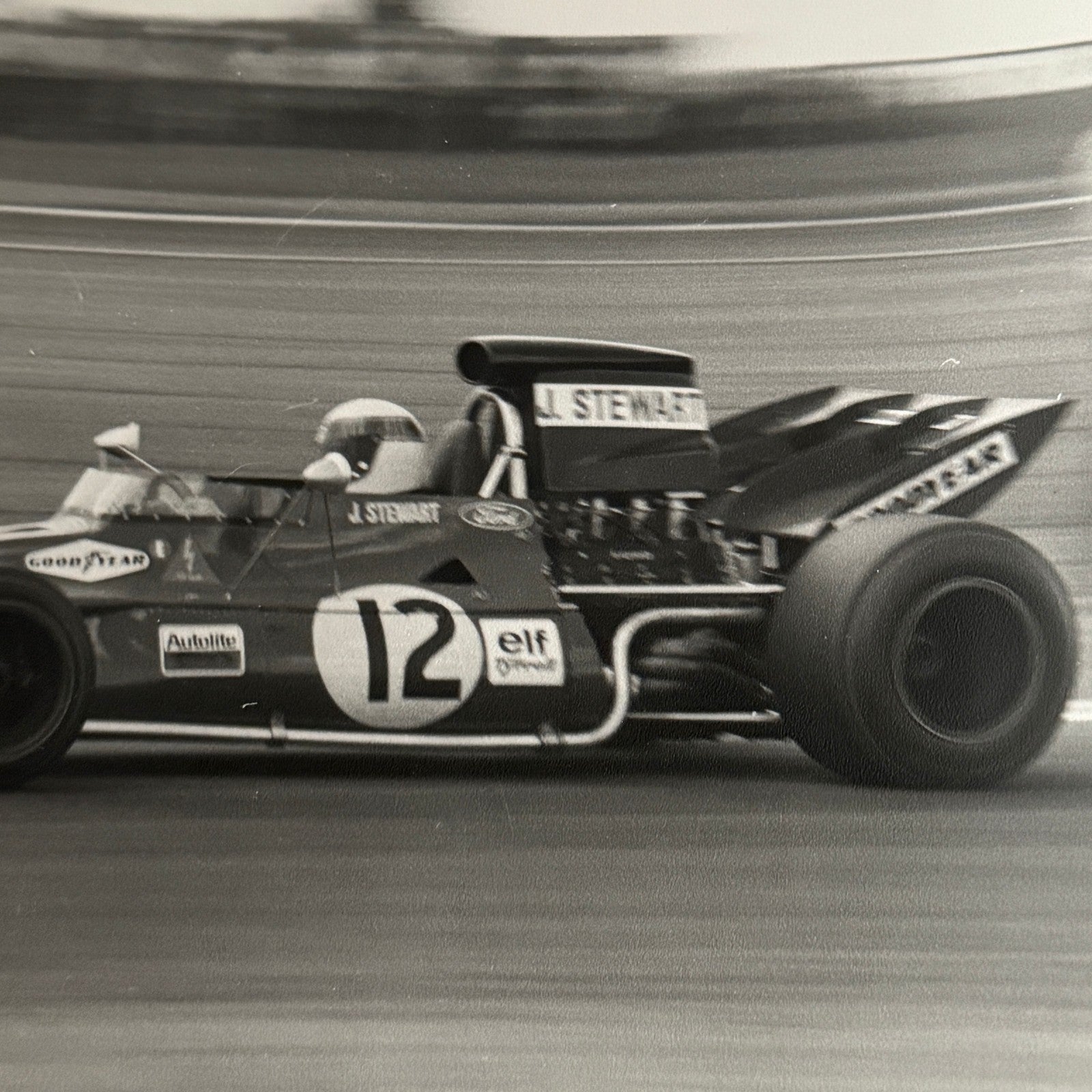 Vintage Racing Photo Jackie Stewart 1971 British Grand Prix Race Autocar
