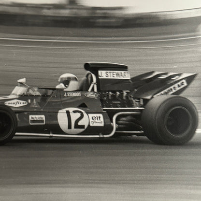 Vintage Racing Photo Jackie Stewart 1971 British Grand Prix Race Autocar