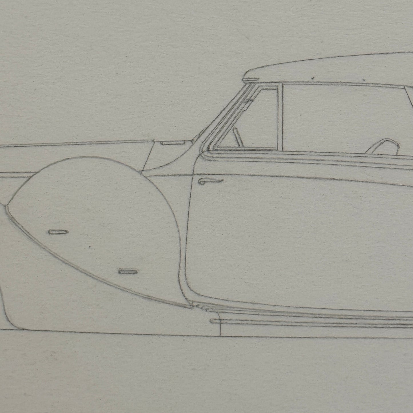 1938 Lagonda LG6 Drophead Coupe Car Illustration Art Drawing Hand Drawn