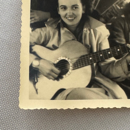 Band Musician Guitar Accordion Photo Photograph Print Snapshot