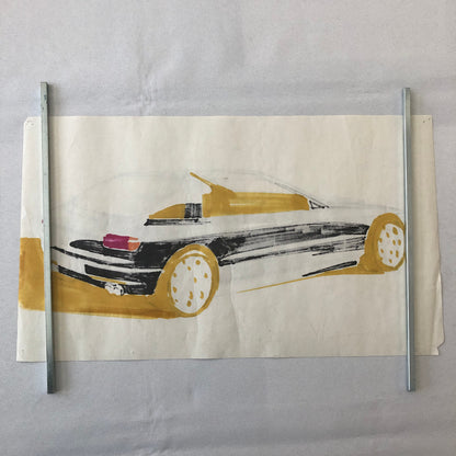 Car Styling Concept Illustration Art Drawing Sketch Vintage Signed 1986
