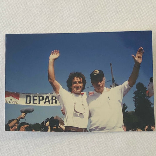 Vintage Racing Driver Photo Photograph Print Juan Manuel Fangio and Alain Prost 
