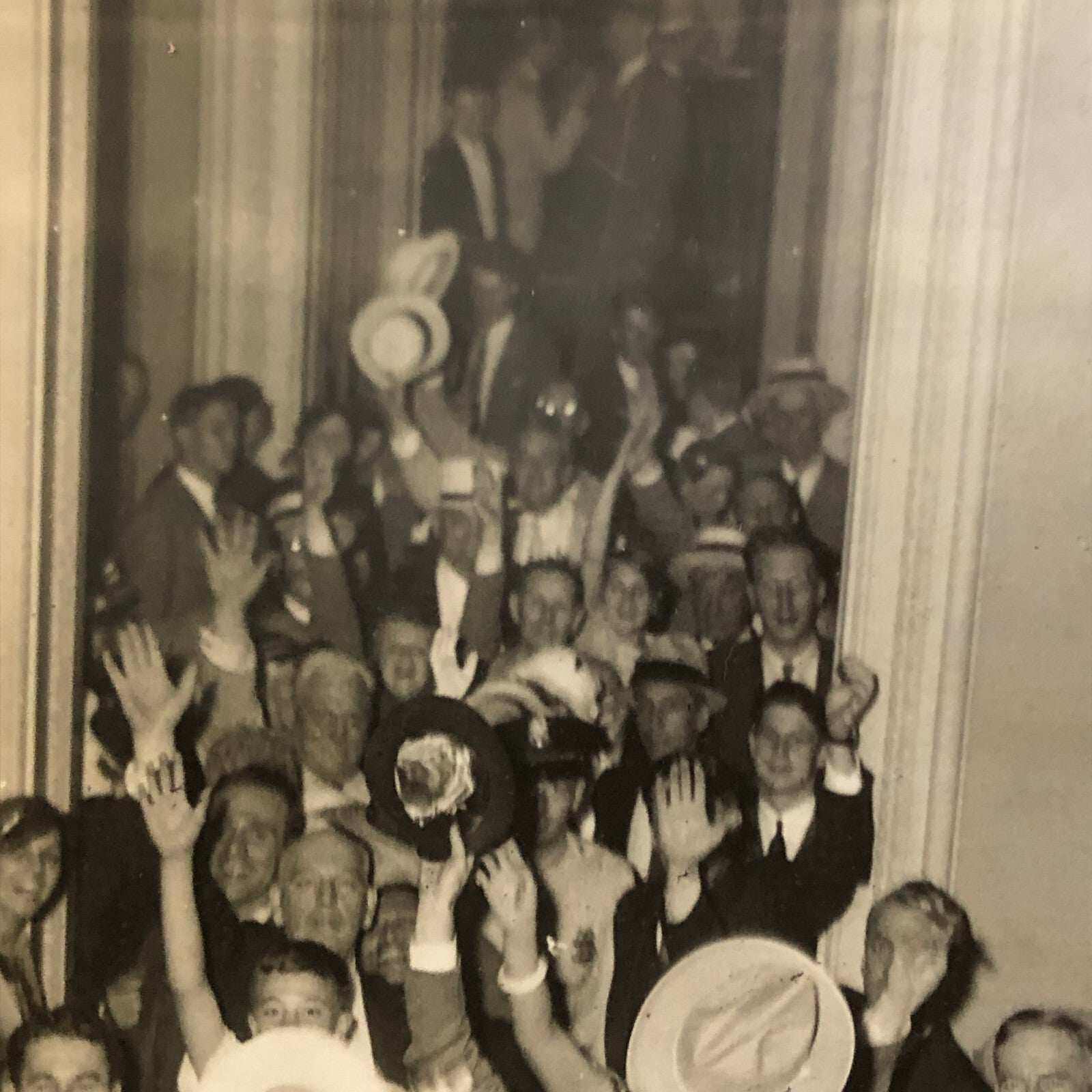 Press Photograph Photo Congress Members Cheering Session End 1934 Underwood