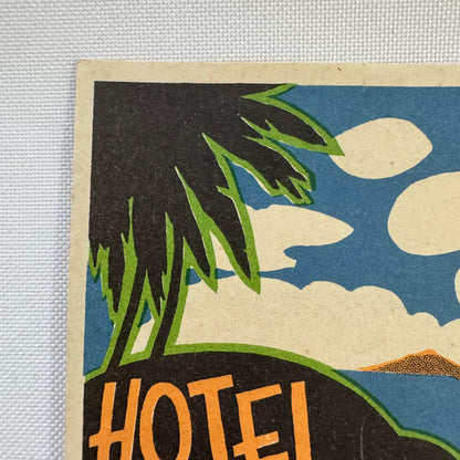 Vintage Travel Luggage Label Hotel Der Nederlanden Batavia Java Indonesia