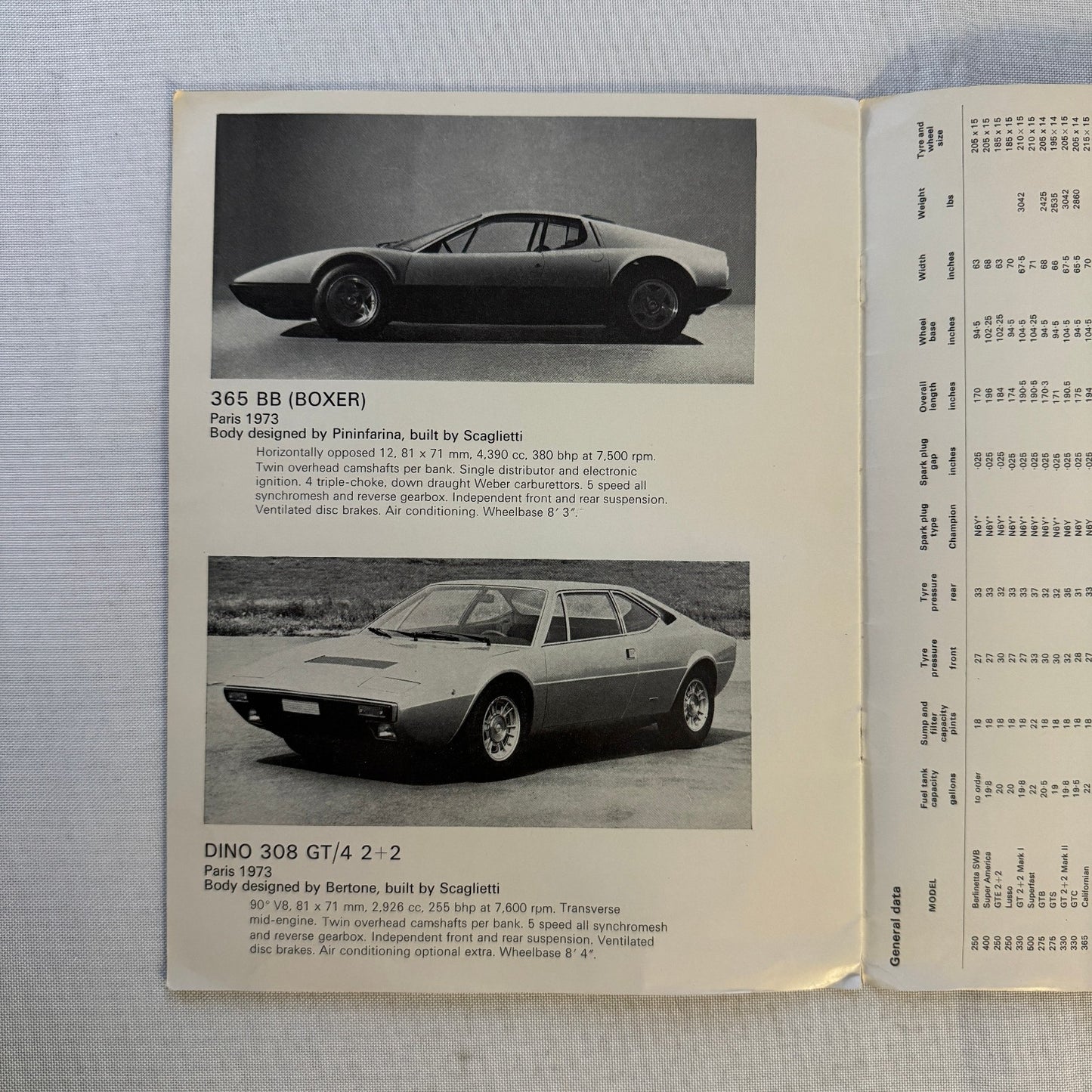 Vintage Ferrari Maranello Concessionaires Dealership Brochure 250 GT 400