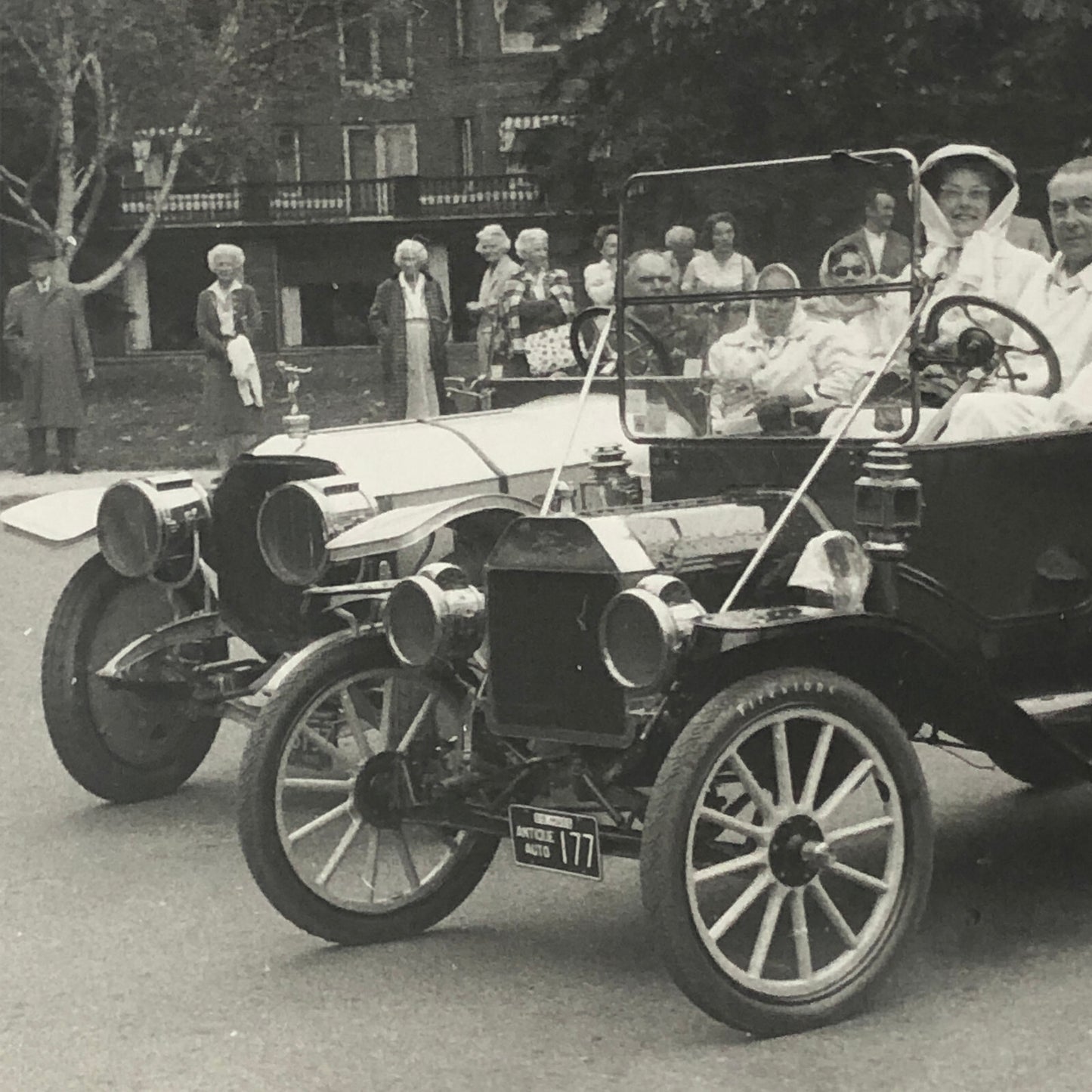Antique Car Automobile Photo Photograph Print - Veteran Car Rally or Parade ? 