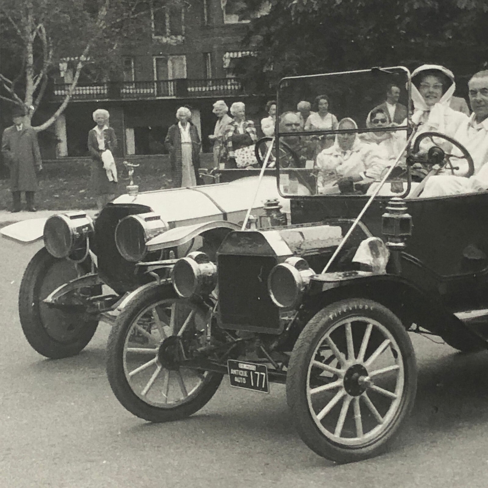 Antique Car Automobile Photo Photograph Print - Veteran Car Rally or Parade ? 