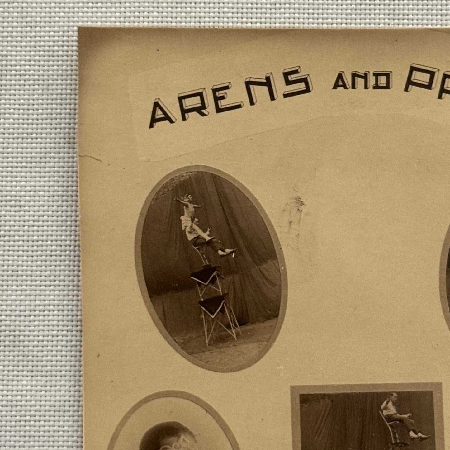 Vintage Circus Act Postcard Post Card Arens and Prince Balancing Act Acrobat