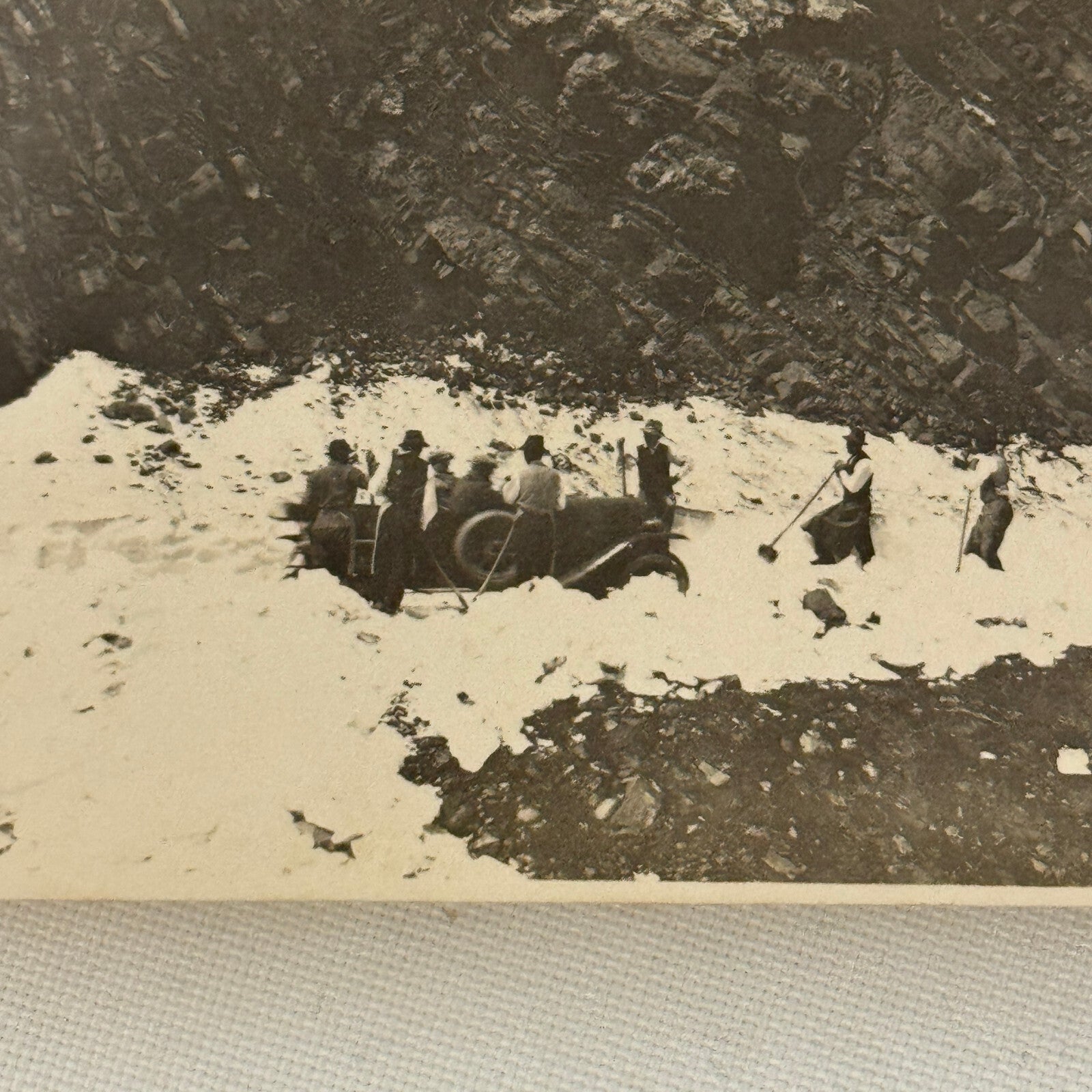 Vintage Photograph Photo Early Car Automobile Antique Mountains Snow