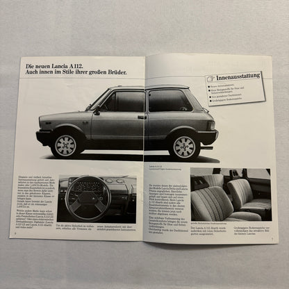 Lancia A112 LX Abarth Car Sales Brochure Catalog Lancia A 112