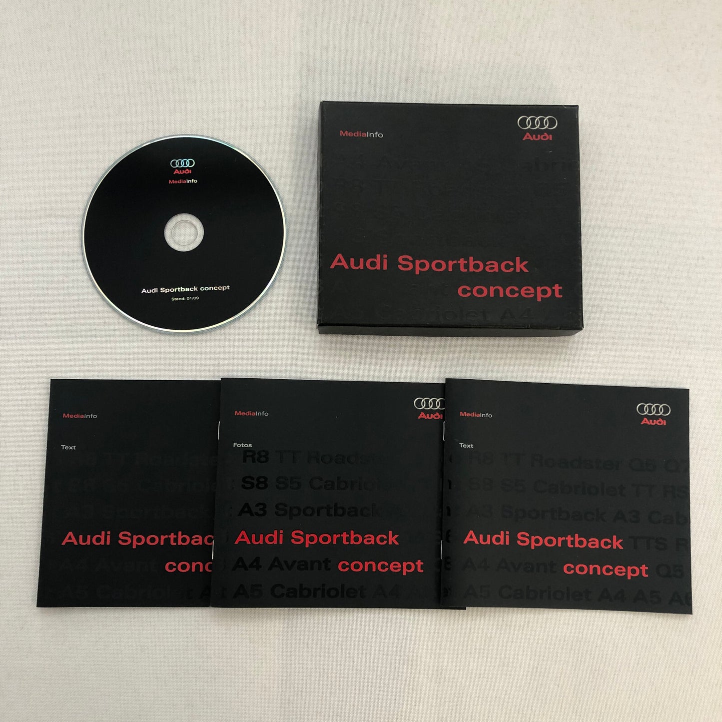 2009 Audi Sportback Concept Car Press Kit Photo CD Box