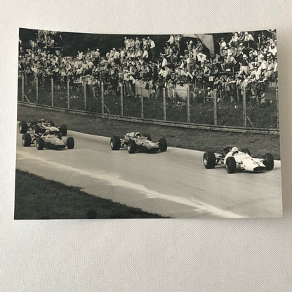 Vintage 1967 Monza Car Racing Photo Photograph John Surtees Bruce McLaren + 