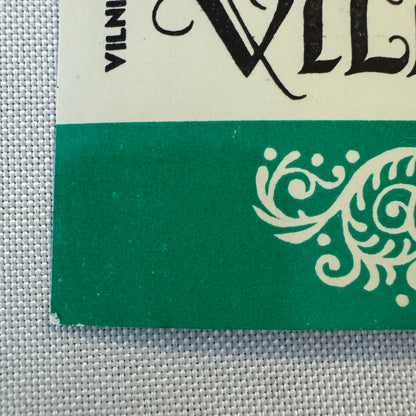 Vintage Hotel Travel Luggage Label Vilnius Lithuania Viesbutis Hotel