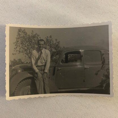 Vintage Photo Photograph Man with Automobile Car AL22SM1