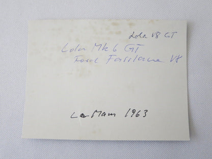 Vintage 1963 Racing Car Photo Photograph - LeMans Lola MK6 GT  