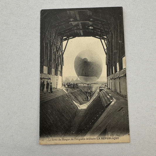 Vintage Zeppelin Airship Dirigible Postcard French Military La Republique