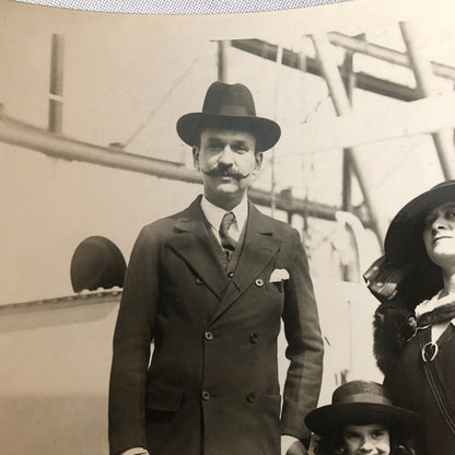 Press Photo Photograph George J Gould Son Family SS Conti Rossa Ship Boat 1923