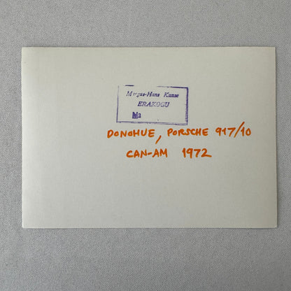 1972 Can AM Racing Mark Donohue Porsche 917 / 10 Car Photo Photograph Print