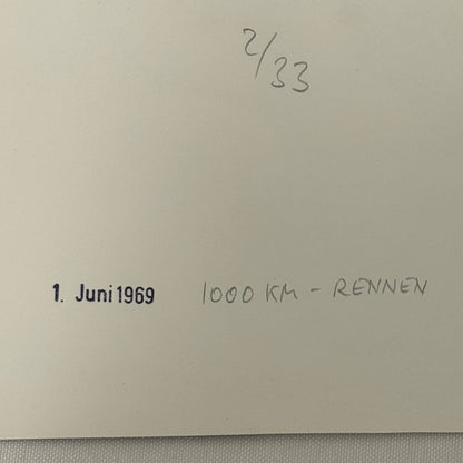 Vintage Racing Photo 1969 1000KM Race Germany Udo Schultz Motorsport Photograph