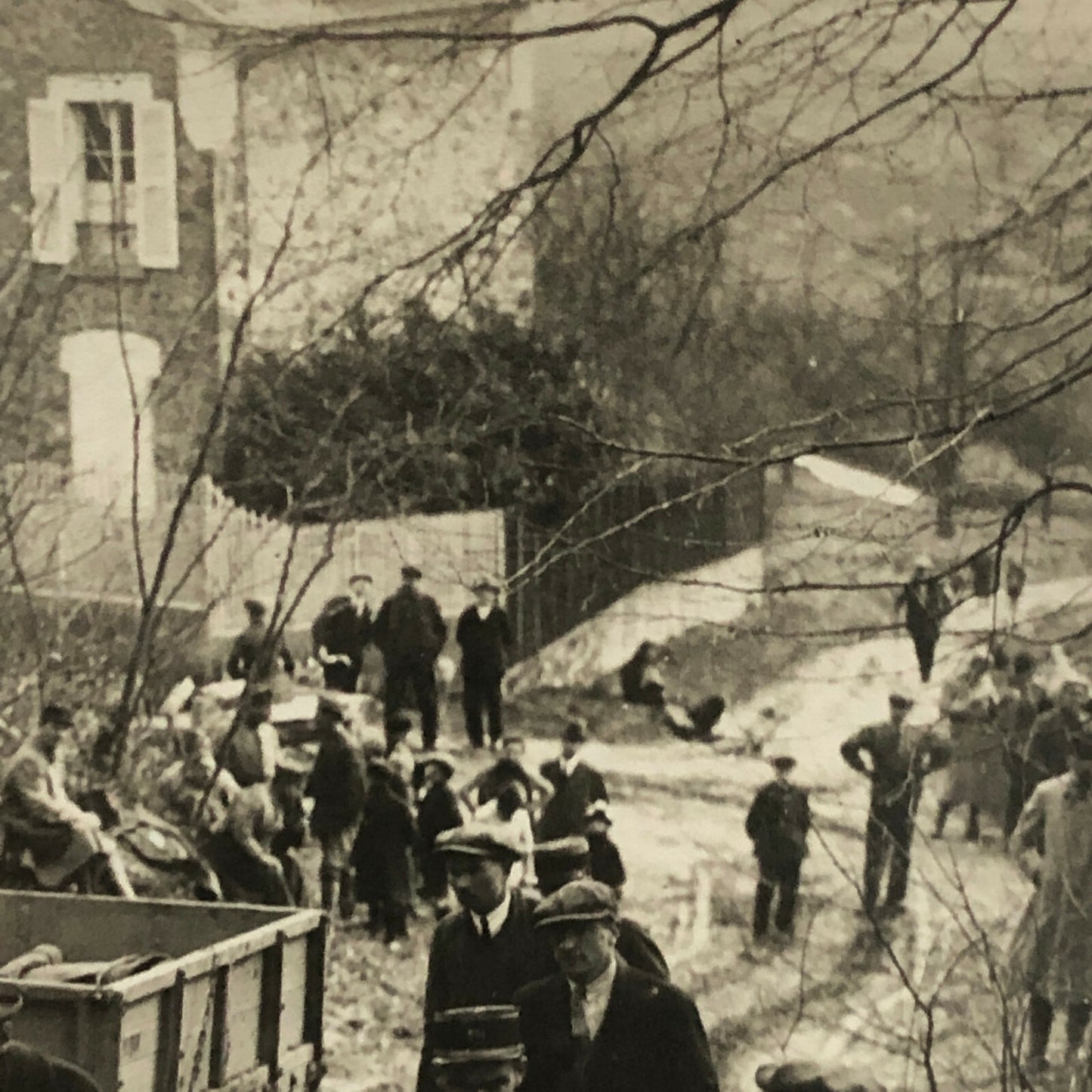 Antique Photo Photograph Road Clearing Tractor Vehicle 1920s Meurisse Rally ? 