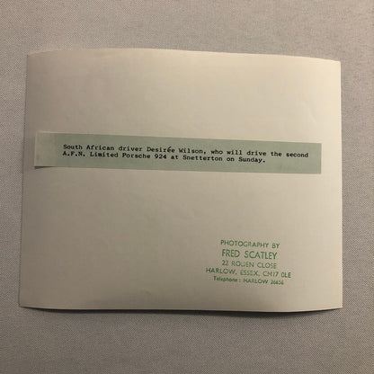 Vintage Porsche 924 Snetterton Racing Photo Photograph Desiree Wilson AFN Ltd