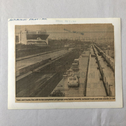 Vintage Press Photo Photograph Montreal Race Track Construction 1988