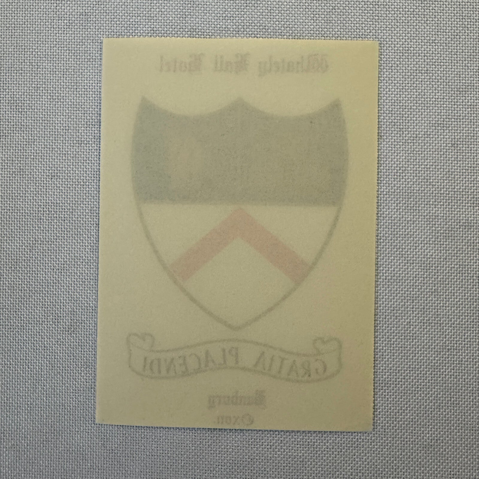 Vintage Hotel Travel Luggage Label Whately Hall Hotel Banbury Oxon England UK