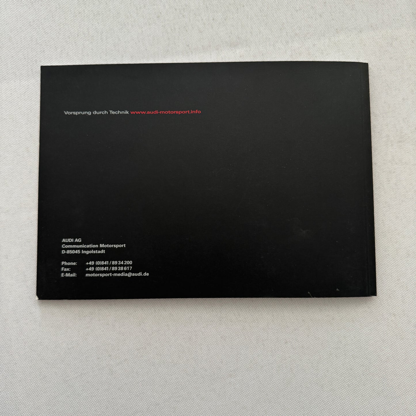 Audi R10 LeMans Racing Media Information Brochure 24 Hours of Le Mans