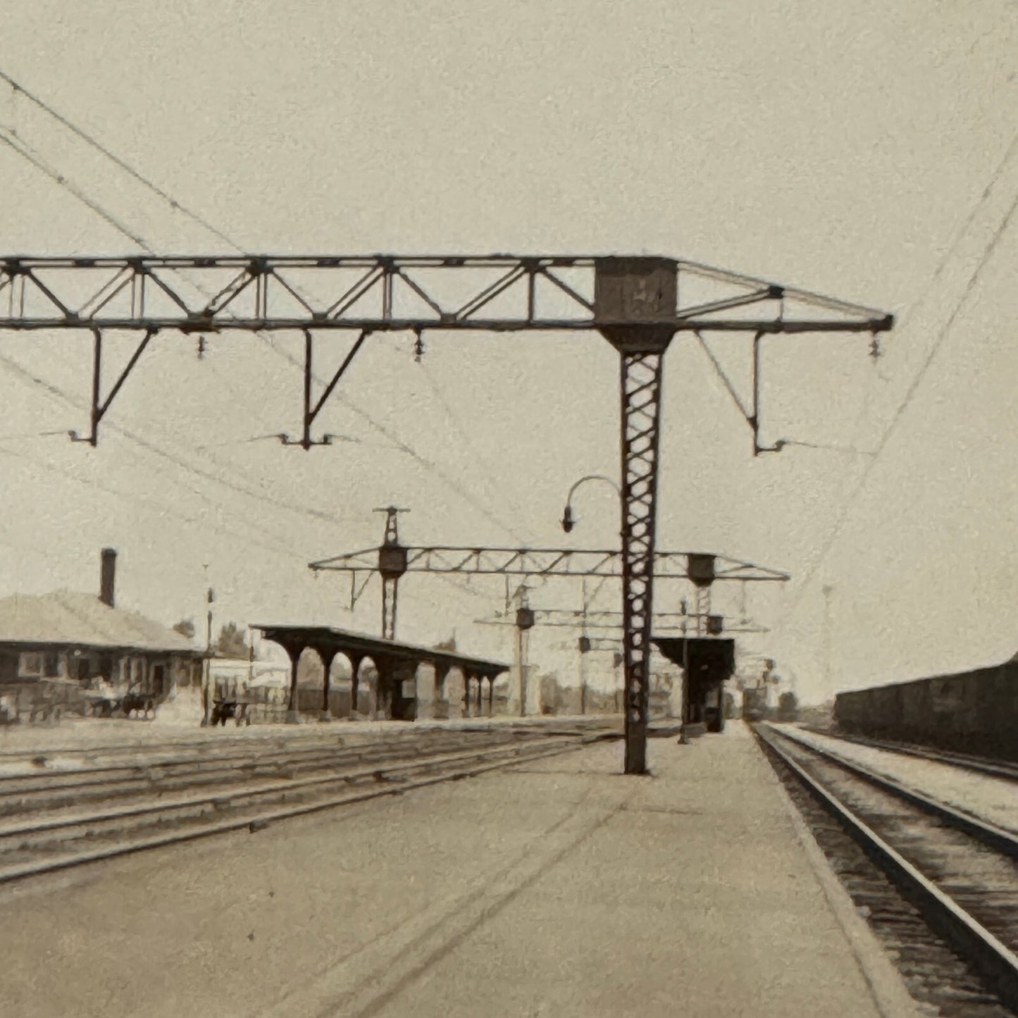 Vintage Train Track Photo Photograph Railroad Railway Rail Yard