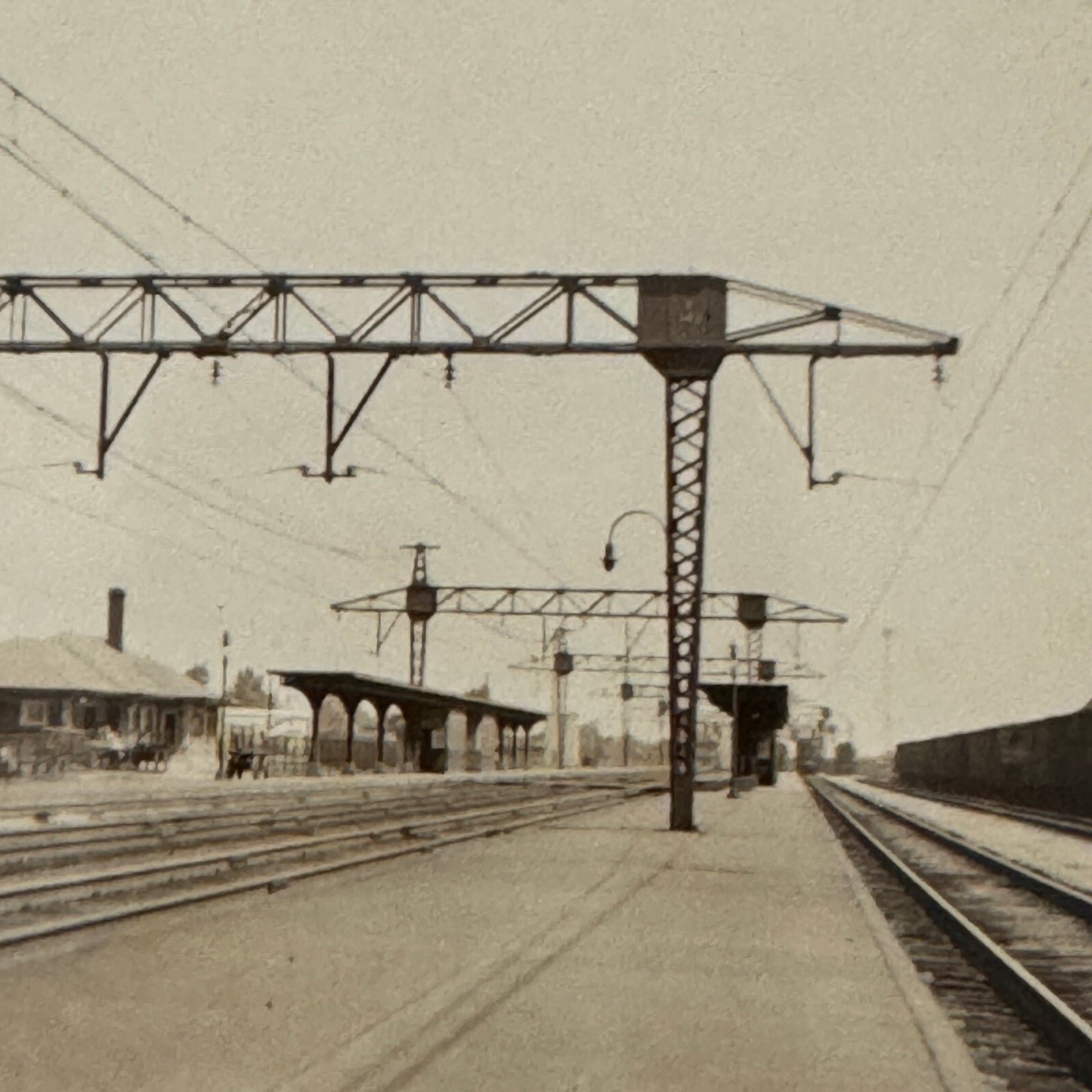 Vintage Train Track Photo Photograph Railroad Railway Rail Yard