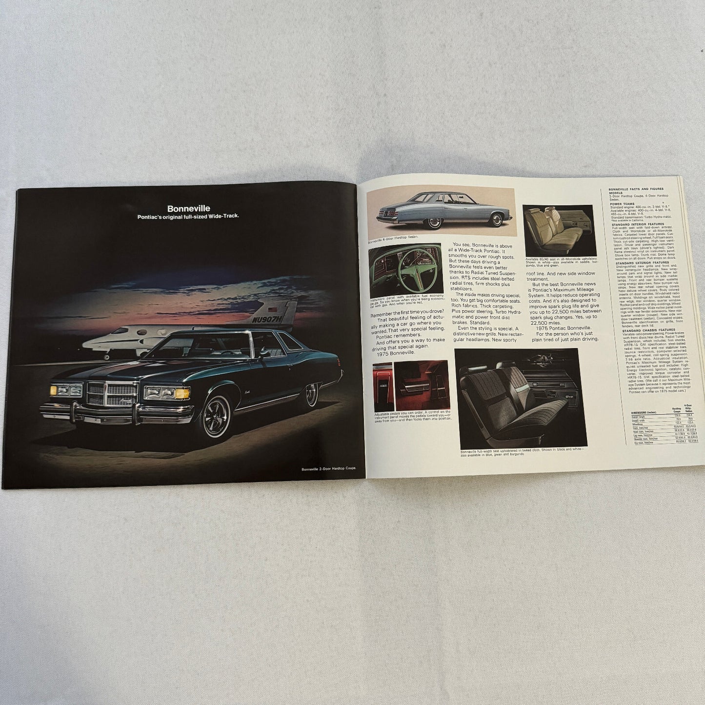 1975 Pontiac Car Sales Brochure Catalog Firebird Grand Am LeMans Grand Ville +
