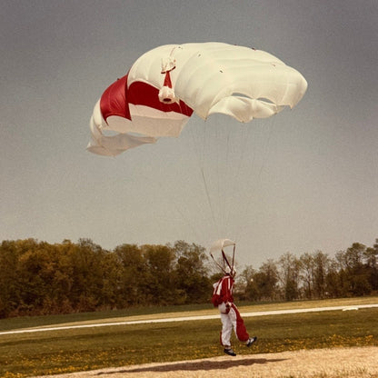 Vintage Skydiving Parachute Photo Large Format Aviation Photograph 1970s-80s