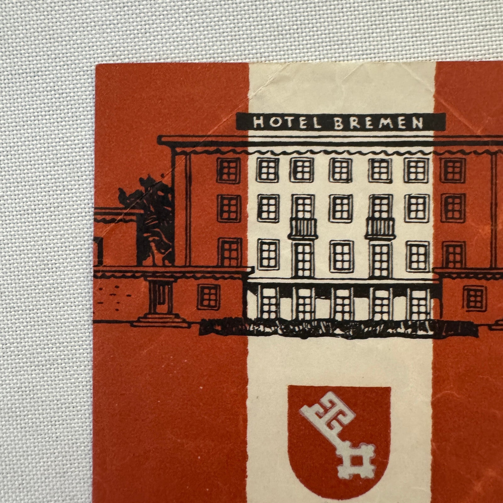 Vintage Hotel Travel Label Hotel Bremen United States Army Germany