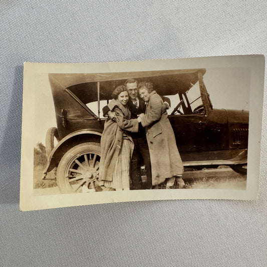 Vintage Car Automobile Photo Photograph Print Snapshot Man Women People