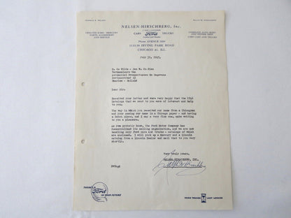 1946 - 1949 Nelsen - Hirschberg Ford Car & Truck Dealer Letter Letterhead Lot 4x