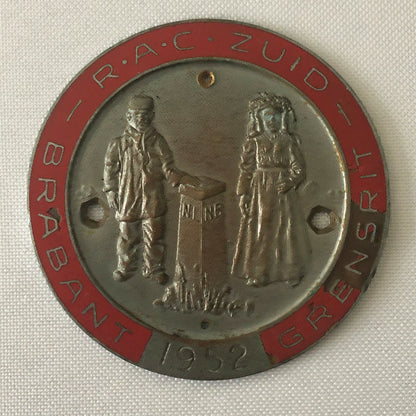 1952 RAC Zuid Brabant Grensrit Dutch Car Club Rally Rallye Participant Badge 