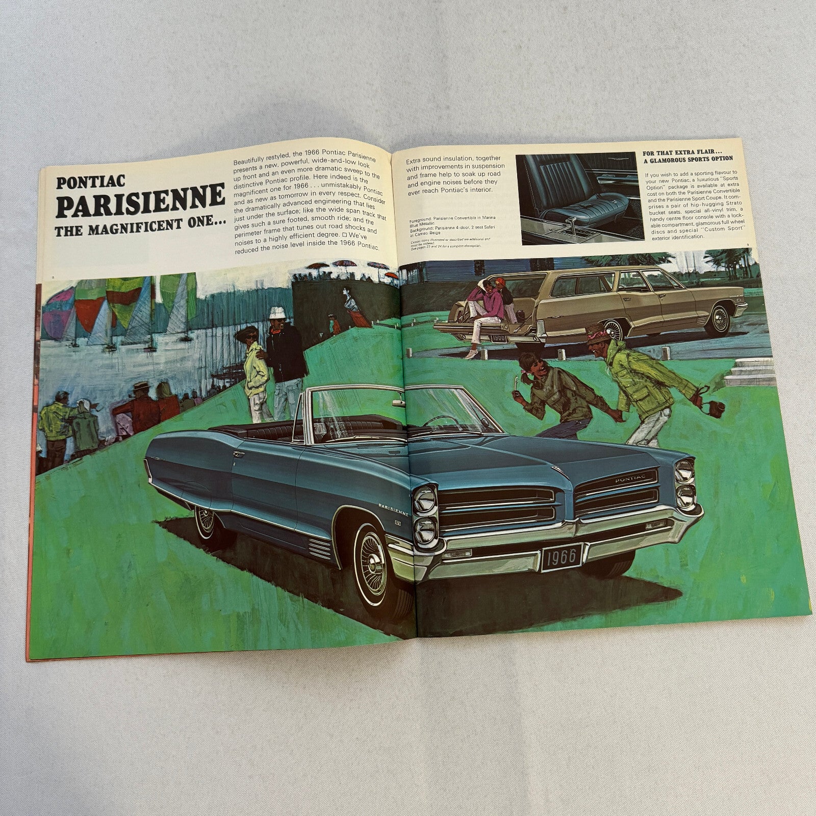 1966 Pontiac Sales Brochure Catalog Grand Parisienne Laurentian Strato Chief