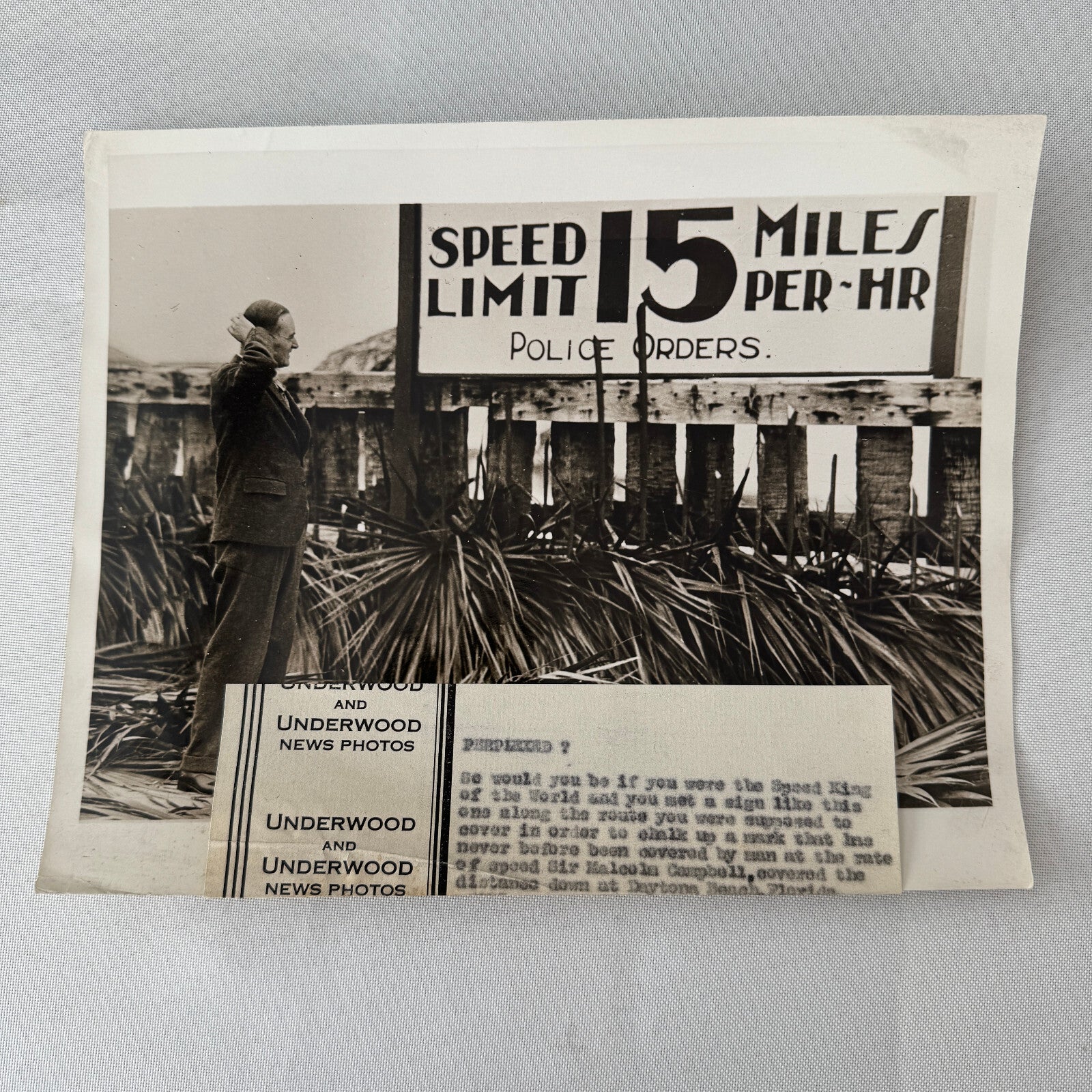Press Photo Photograph Malcolm Campbell Racing Driver Daytona Beach Florida