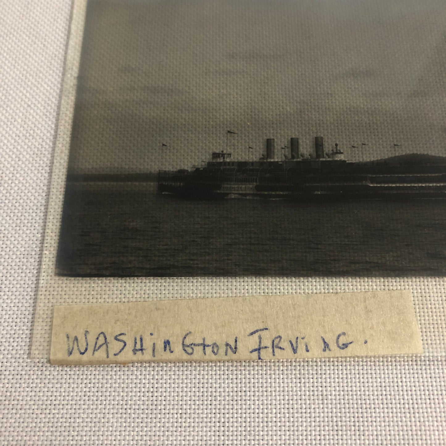 Antique Glass Plate Lantern Slide Photo Boat Ship Washington Irving Steamer