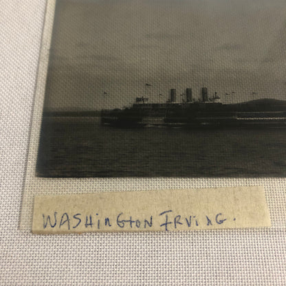 Antique Glass Plate Lantern Slide Photo Boat Ship Washington Irving Steamer