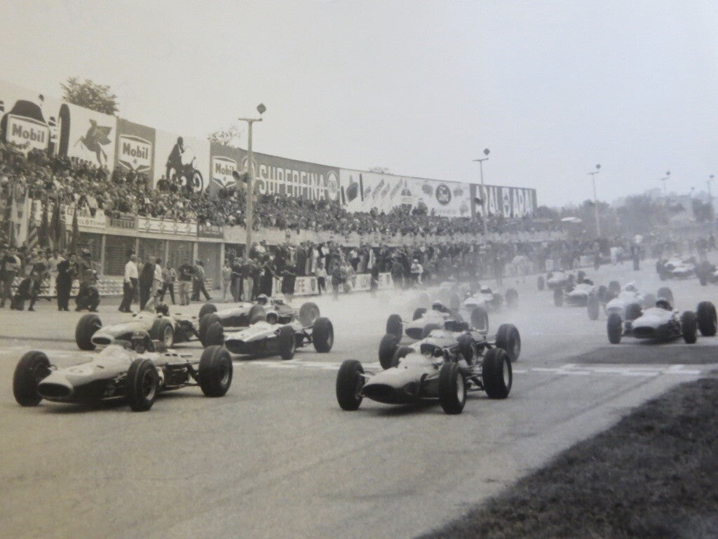 Vintage 1964 Racing Photograph Photo - Italian Grand Prix Cars Jim Clark +