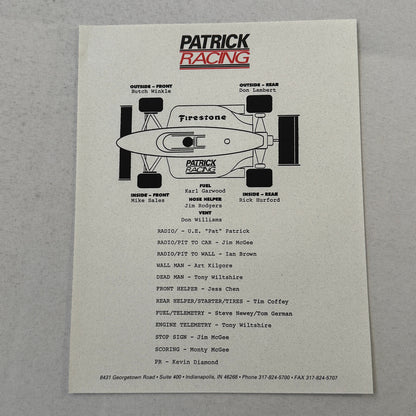 1996 Patrick Racing Press Kit Scott Pruitt IndyCar Vintage Brochure Photos