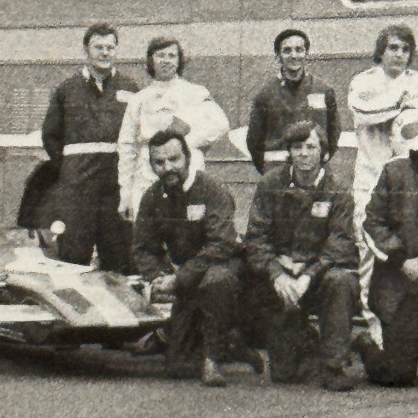 Vintage Car Racing Photo Jim Russell Racing Team Transporter Drivers Photograph