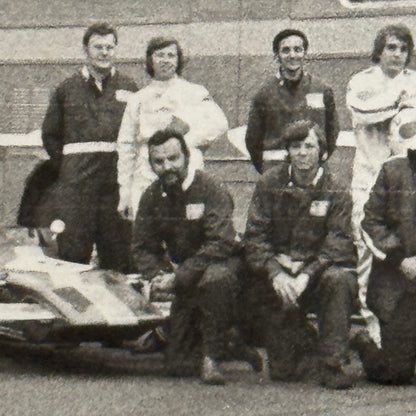 Vintage Car Racing Photo Jim Russell Racing Team Transporter Drivers Photograph