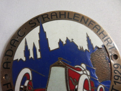 1929 ADAC Strahlenfahrt Freiburg I BR Car Rally Racing Badge Emblem 