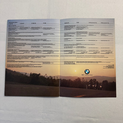 1981 BMW Motorcycle Sales Brochure Catalog R100 CS RT R80 R65 R45 GERMAN
