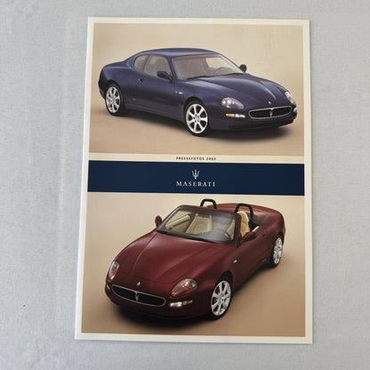 2003 Maserati Coupe & Maserati Spyder Press Kit Brochure Photo CD